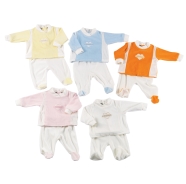 BABY ROMPER EMBROIDERED CHENILLE 100% COTTON BACK OPEN BY BUTTONS - 2 PCS