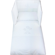 D20 REMOVABLE BED QUILT BUMPER H45+PILLOW CASE EMBROID 140x110-180x45-57x38cm