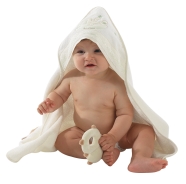 HOODED TOWEL BATHROBE TERRY 100% COTTON 75x75 cm EMBROIDERED