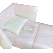 D03 SACCO PIUMOTTO LETTO + FEDERA  - RICAMATO 100% COTONE MISURE 140x110 - 37x28 cm