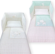 EMBROIDERED BED QUILT +PILLOW CASE (NO BUMPER) 140x110 cm