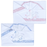 D66 EMBROIDERED CRADLE SHEET+ FITTED+PILLOW CASE 100% COTTON 100x80-100x50-37x28 cm