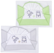 SABANA COCHE+FUNDA+SACO DE ALMOHADA BORDADO 100% ALGODON 100x80-75x120-37x28 cm
