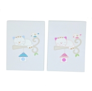 COPERTA CULLA SENZA RICAMO 100% FILO DI COTONE - TRECCE MISURA: 70X85 cm